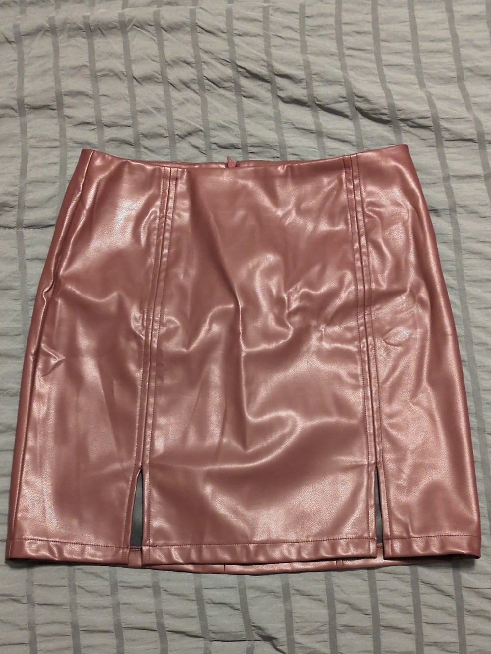 MANGOPOP Women's Basic High Waist Faux Leather Bodycon Mini Pencil Skirt